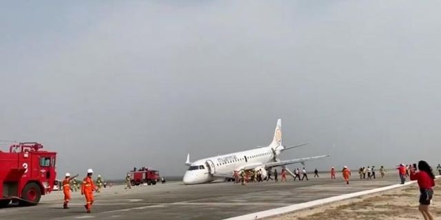 Myanmar'da yolcu uçağı acil iniş yaptı
