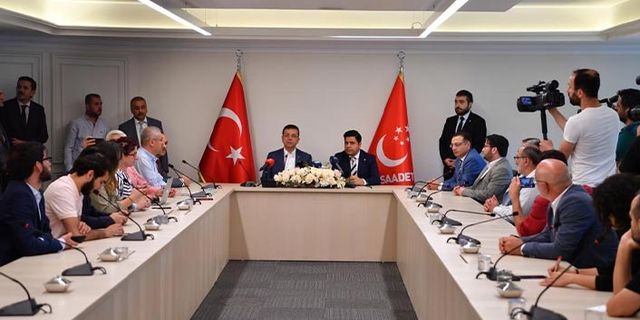Ekrem İmamoğlu, Saadet Partisi'ni ziyaret etti