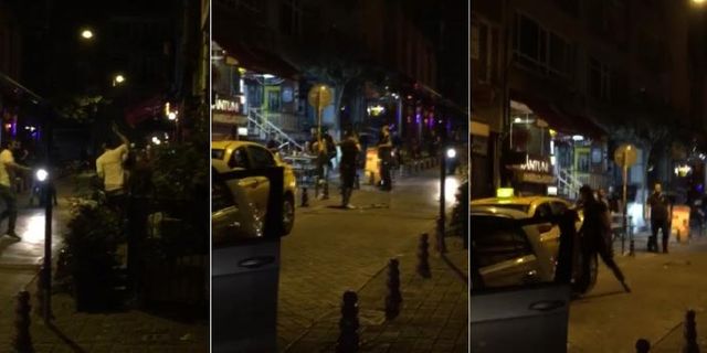 Kadıköy'de dehşet anları: Kafasında şişe kırdılar