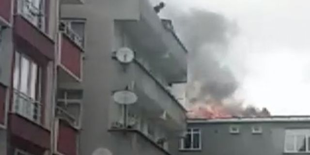 Esenyurt'ta riskli binada yangın çıktı