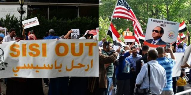 Sisi protestoları New York'a sıçradı: İki grup karşı karşıya