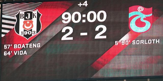 Süper Lig'de, Beşiktaş: 2 - Trabzonspor: 2