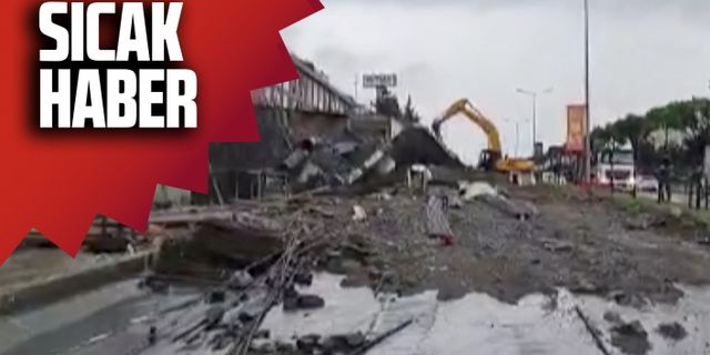 Şiddetli yağış sonrası Başakşehir'de istinat duvarı ve yol çöktü!