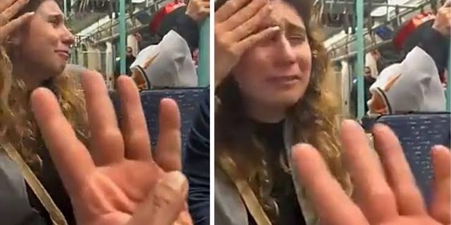 Genç kız, AK Parti seçmenleriyle dolu tramvayda hüngür hüngür ağladı