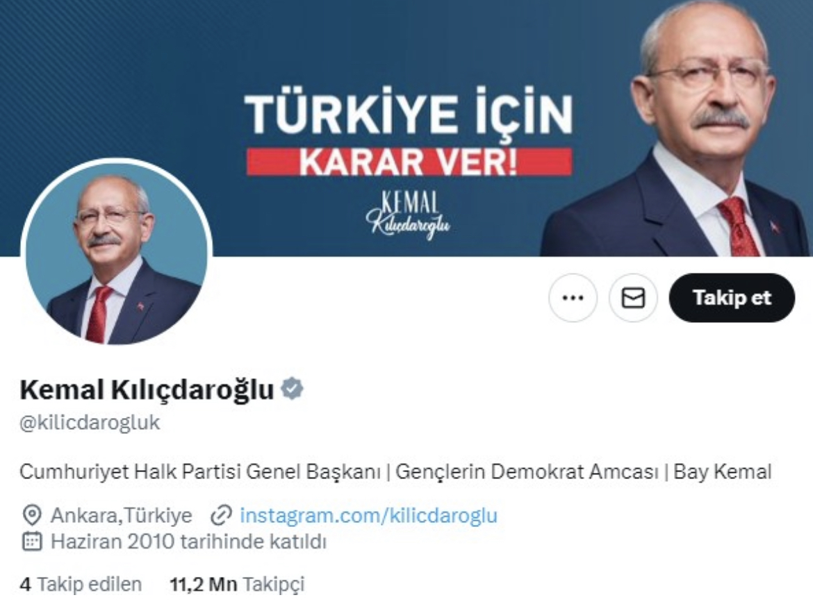 Kemal Kılıçdaroğlu, sosyal medya hesabından "13. cumhurbaşkanı adayı" yazısını kaldırdı